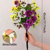 Phalaenopsis Pansy Silk Flower Bouquets - Faux Floral Decor for Home & Garden