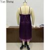 Women Nightgown Plus Size Summer Purple Lace Sleeveless Slip Dress Sexy Home Loungewear For Sleeping Rest