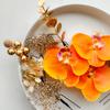 Orange Phalaenopsis Orchid Hair Dried for and Perfect for and Hani. Ornament, Flower, Kimono, Coming-of-Age Ceremonies, Graduations, Weddings, Bridal,