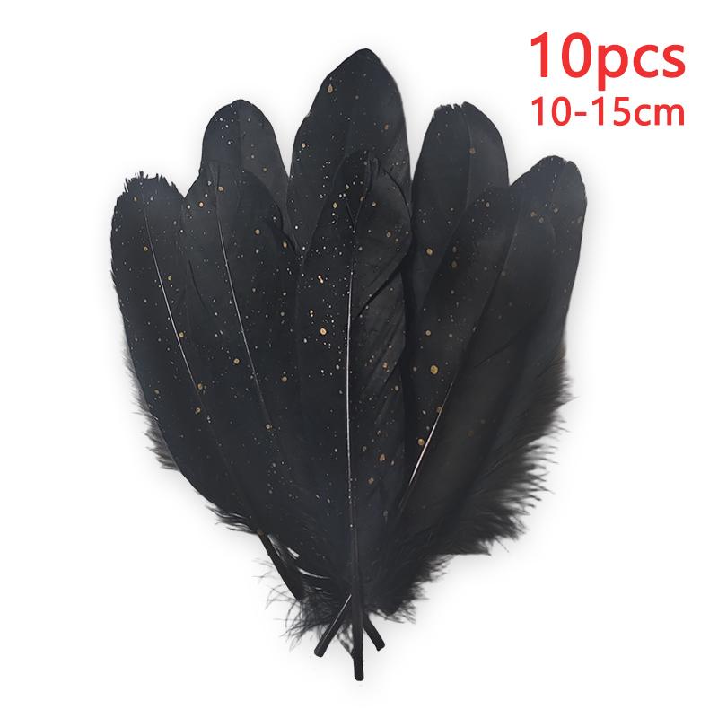 10-15cm Black White Gold Blue Green Feathers For Crafts Hat Plumas Long Decoration Big Small Trim Accessories Flower Goose 10pcs