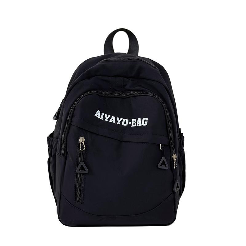 Легкий детский маленький рюкзак Женский рюкзак с цветовым контрастом чёрный