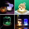 Novelty Resin Display Wood Adjustable Light Base with Remote Control LED 12 Colors RGB DIY Night Light for Home Decor