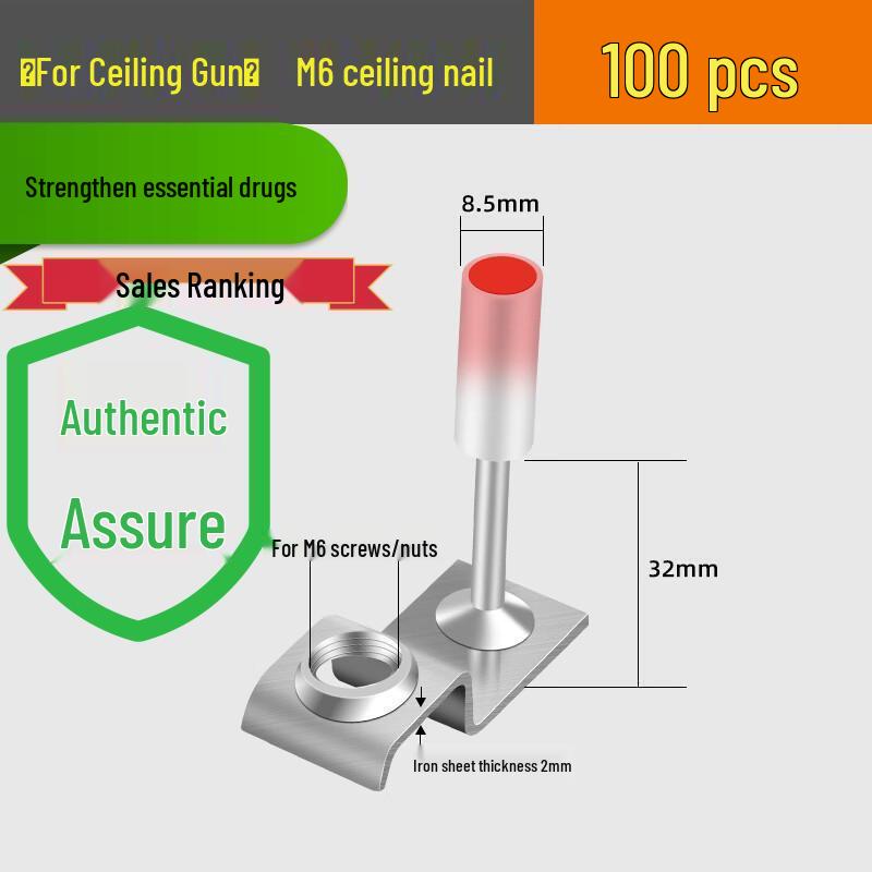 Powder Actuated M8 Ceiling Pipe Clamp Nail Gun with One-Piece Fire Protection Steel Nails