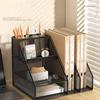 Desk Organizer Office Desktop File Rack Metal Bookstand Multi-function Storage Rack Office Supplies Folder Storage Box