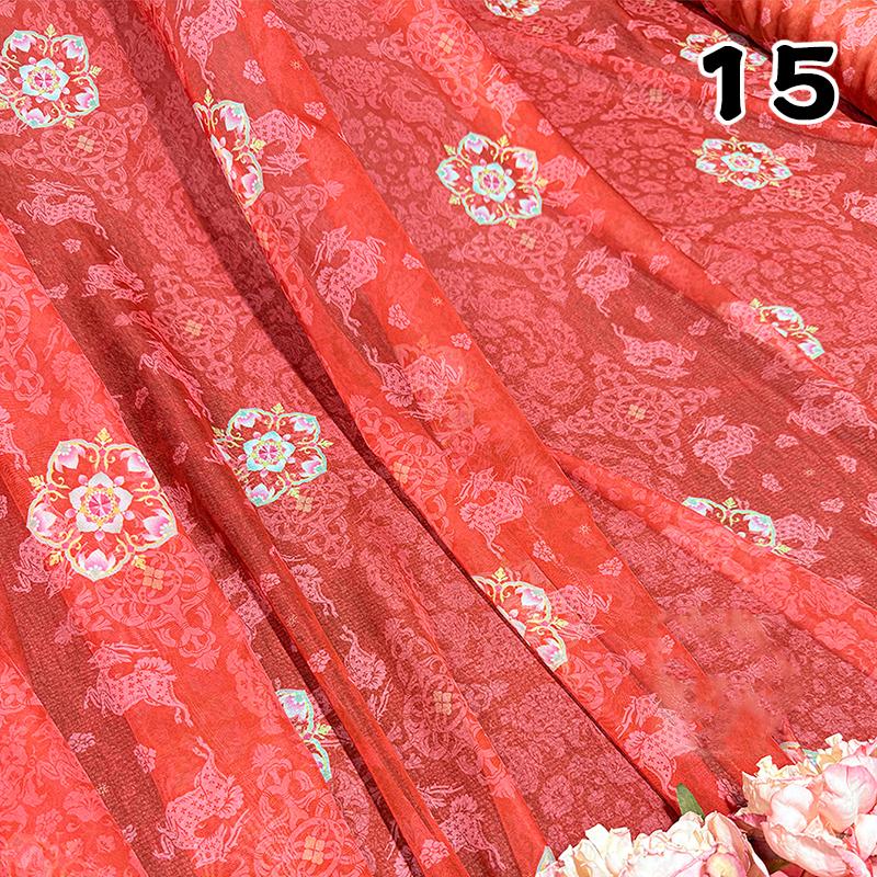 100*150cm Chinese Ancient Classical Traditional Chiffon Fabric For Sewing Hanfu Dress Horse Face Skirts Stage Costume