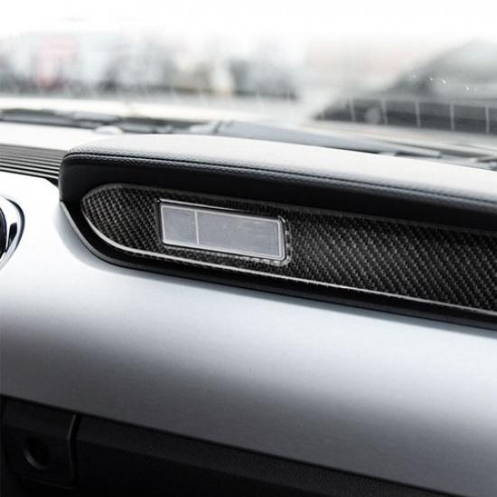 Gloss Carbon Fiber Front Co-pilot Dashboard Decoraton Strip For Mustang 2015-21