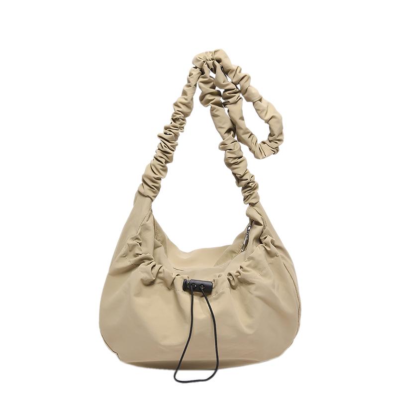 Women Drawstring Satchel Bag Adjustable Strap Leisure Sling Bag Large Capacity Cloud Drawstring Hobo Bag Female Daily Bag