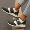 Women's Wide Width Fashion Sneakers, Spring Low-Cut Platform Casual Shoes, European Style Slip-On Walking Shoes
