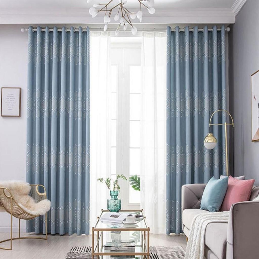 Modern Minimalist Thick Blackout Curtain with Grommets Insulating Drapes for Living Room Home Decor
