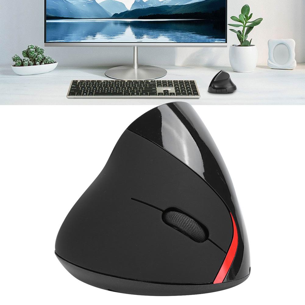 Vertical Mouse Black Wireless Office Gaming Rechargeable Computer Accessories HH‑111