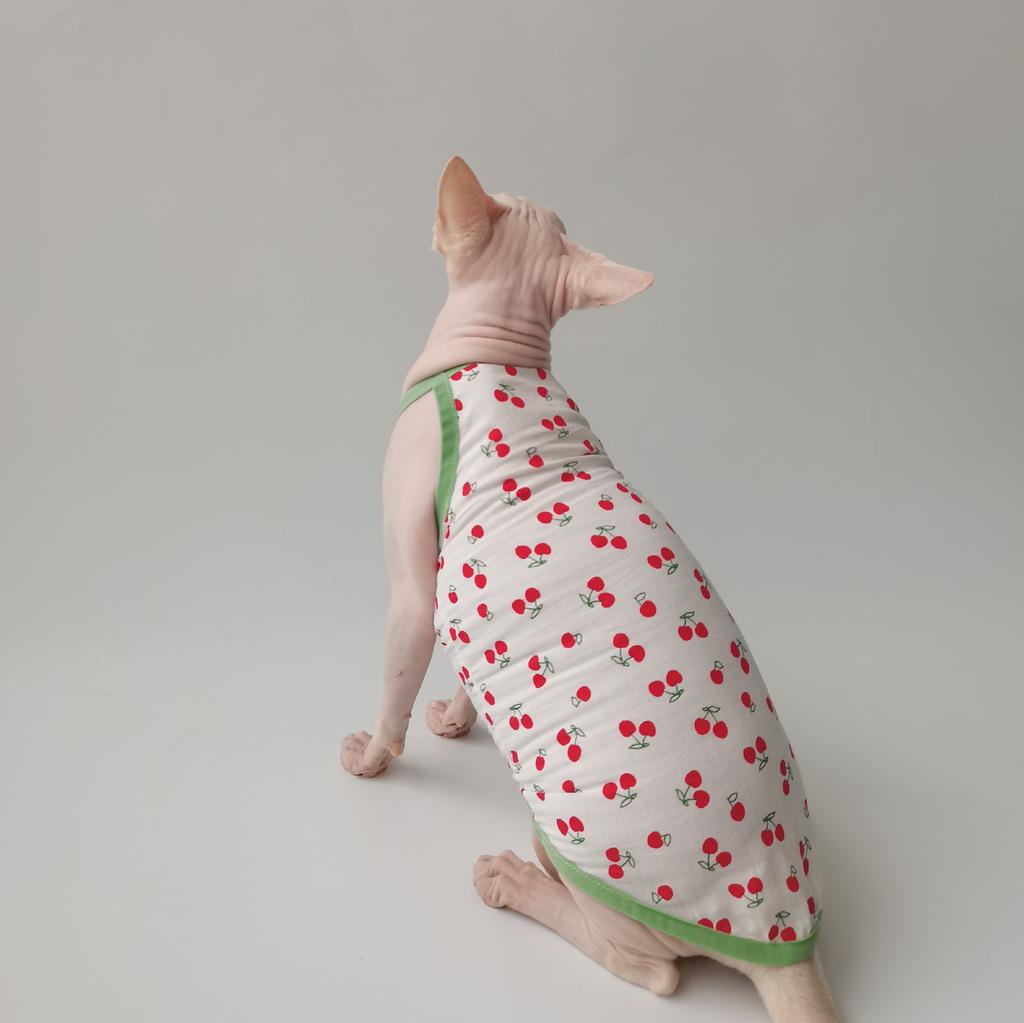 Lente en Zomer Katoenen Kersenrok met Bretels Ademend en Comfortabel Sphinx Kaal Kat Duitse Kleding