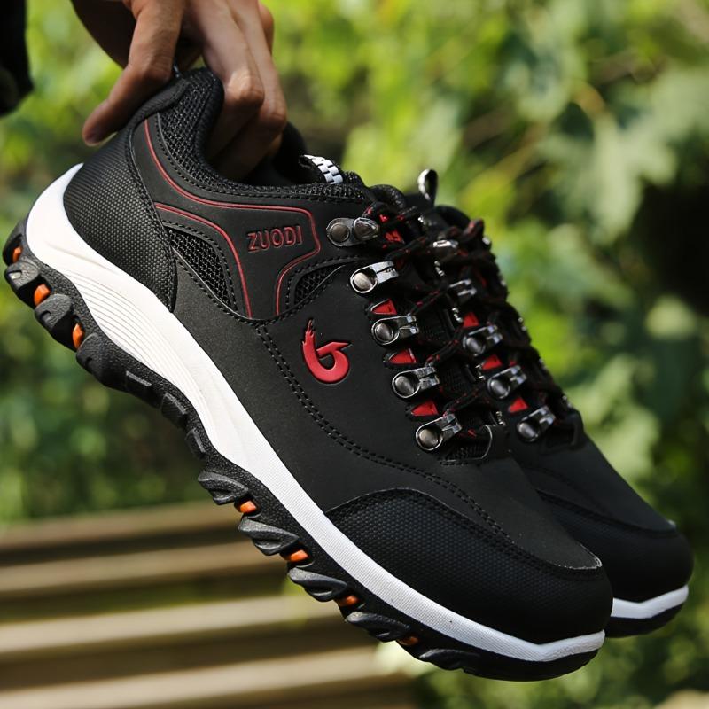 Four Season Men's Contrasting Low Top Single Shoes, Fashionable Plus Size Wear-resistant Anti Slip Casual Sports Hiking Shoes