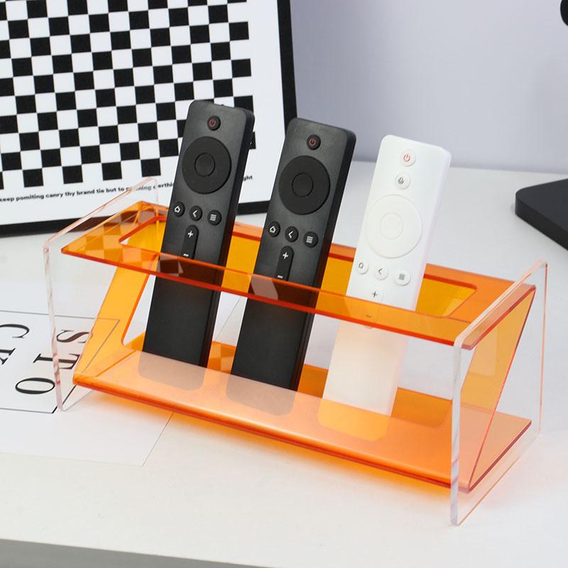 

Acrylic Remote Control Bracket Multi-function Desktop Holder Organizer Sofa Mobile Phone Remote Control Rack Clear Display Box помаранчевий