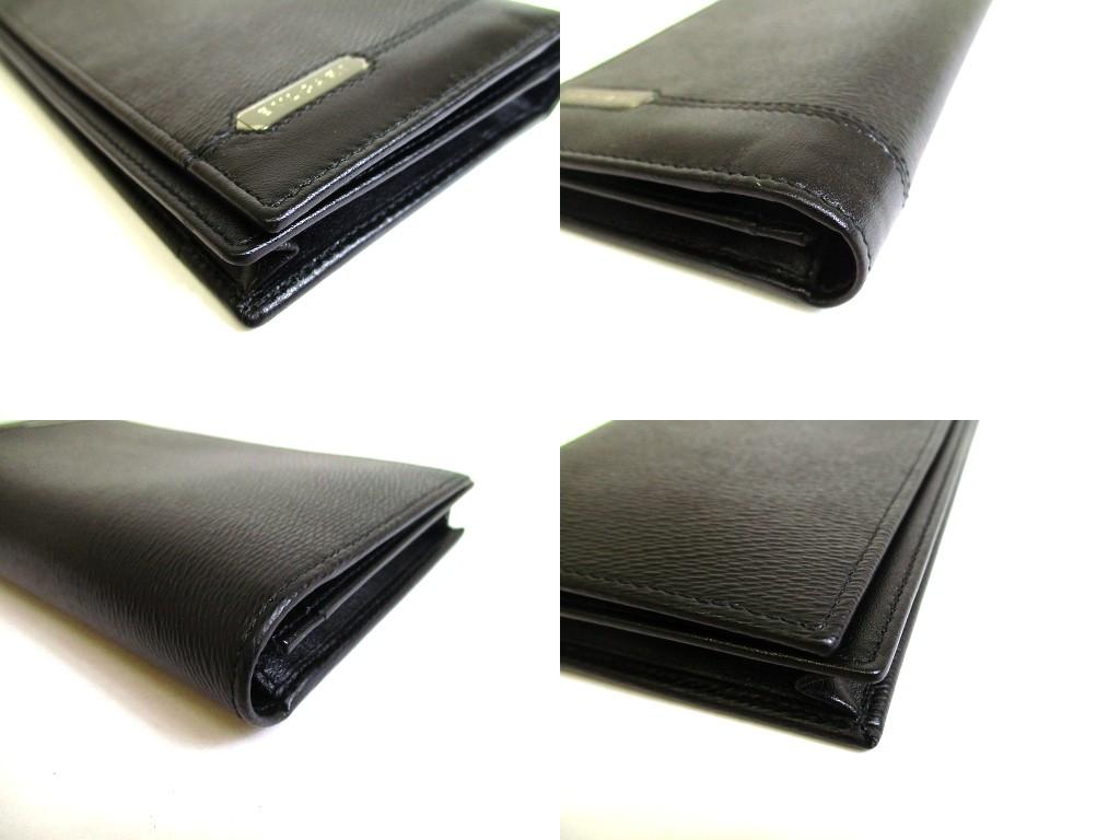 Authentic BVLGARI Serpenti Scaglie Black Leather Flap Long Wallet #b294 Open Box