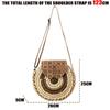 Bolsa feminina boho tecido verão praia sacola de palha redonda bolsa de ombro de vime