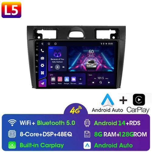 For Ford Fiesta Mk VI 5 Mk5 2002 - 2008 Car Radio Multimedia Video Player Navigation Stereo GPS Android14 No 2din 2 Din Dvd