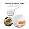 Stainless Steel Snack Basket Shrimp Fry Kitchen Baskets Pasta Boil Deep Frying Food Mesh Colander Reusable Practical Long Handle