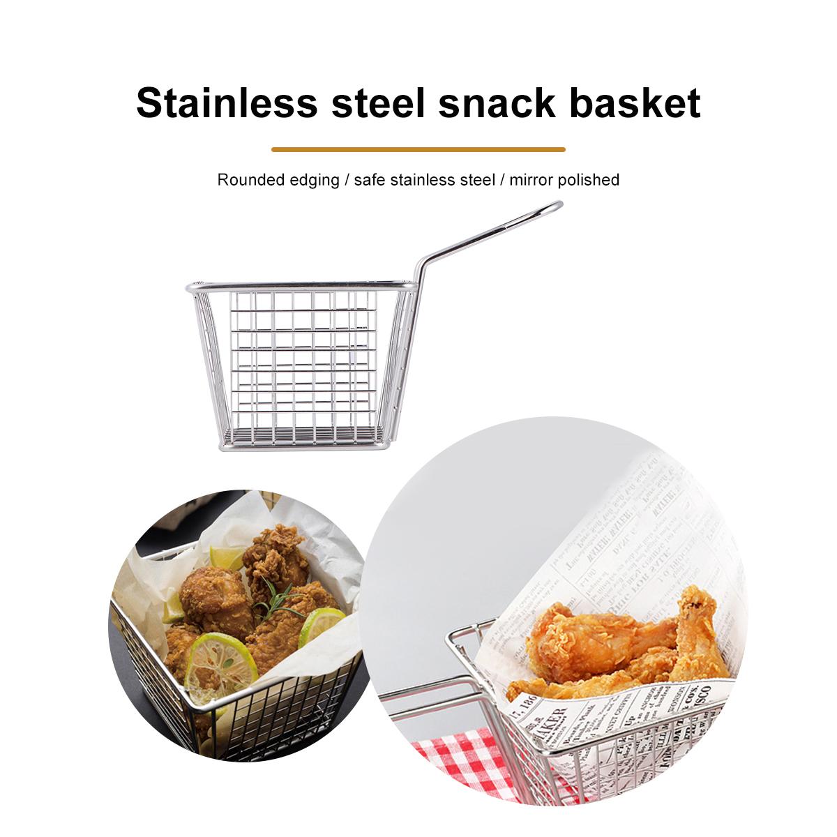 

Stainless Steel Snack Basket Shrimp Fry Kitchen Baskets Pasta Boil Deep Frying Food Mesh Colander Reusable Practical Long Handle