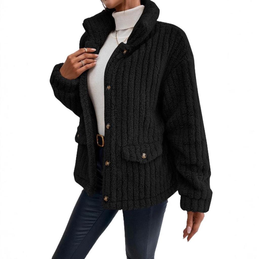 European & American Double-Sided Fleece Button Cardigan Jacket - Autumn/Winter Collection