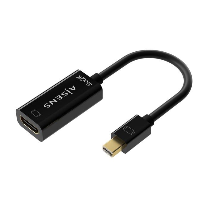 Convertisseur Mini DP vers HDMI - AISENS - A125-0643 - 4K@30Hz - Noir - 15 cm