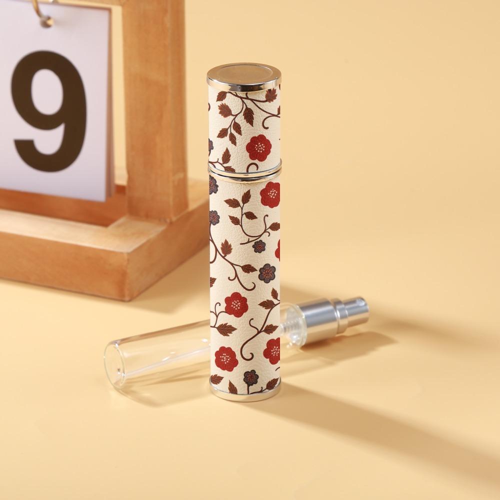 10ml Mini Perfume Bottle PU Leather Essential Oil Alcohol Spray Rotating Bottle Refillable Spray Atomizer Bottle
