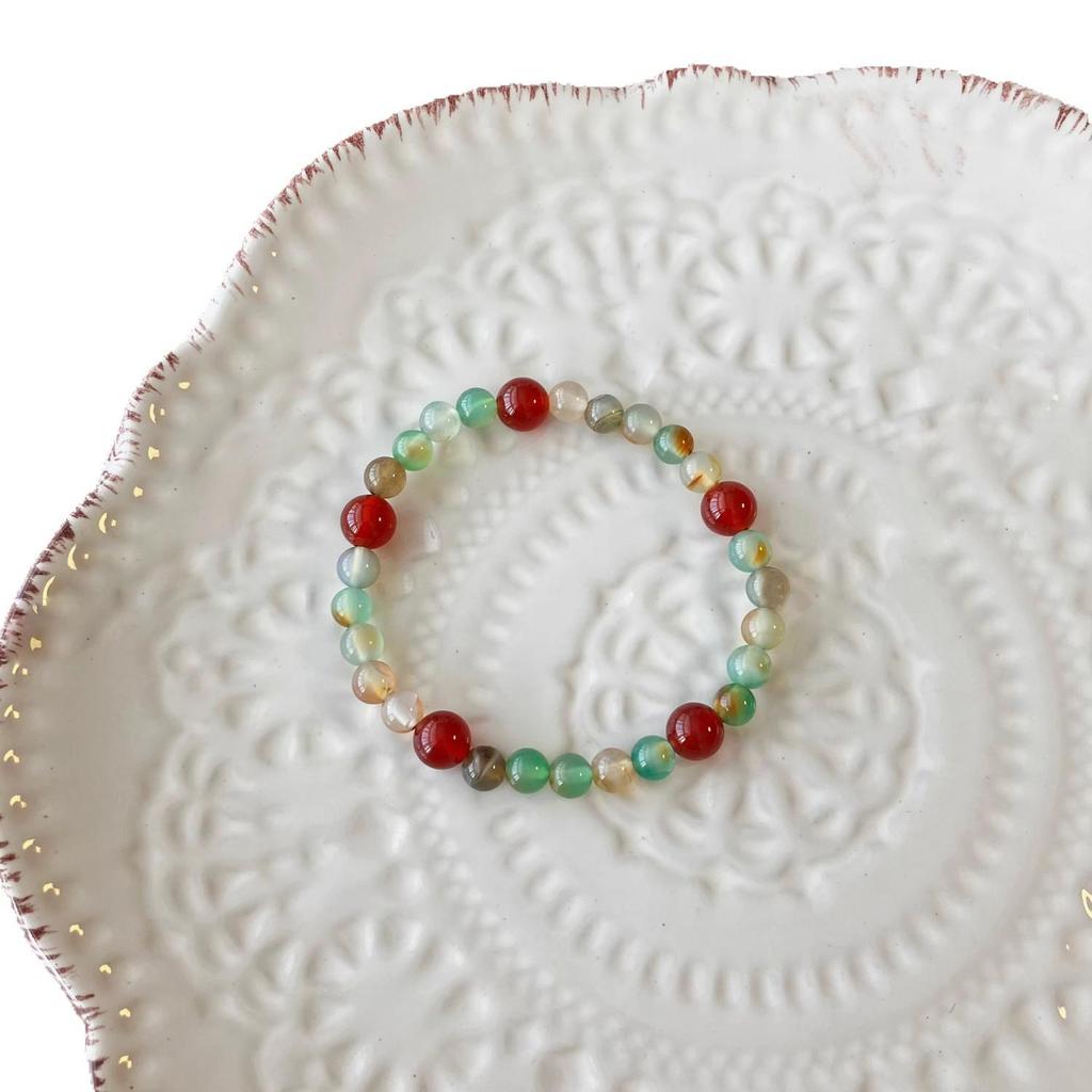 Chinese Peacock Agate Retro Jade Beaded Bracelet - High-End Ethnic Design