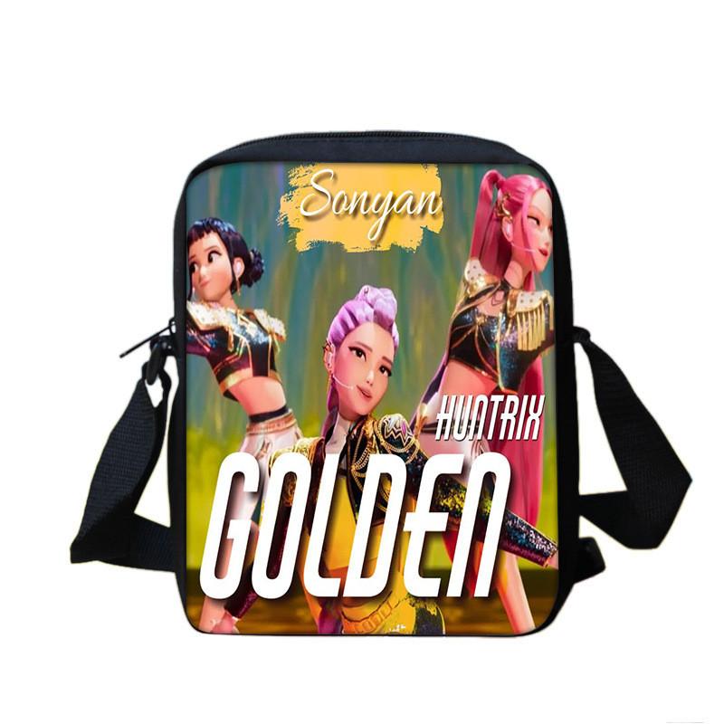 Borsa a tracolla Kpop Demon Hunters con design stampato per studenti delle scuole medie