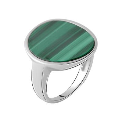 Bague en argent avec malachite (2064084) 4.56 g. 925 échantillons