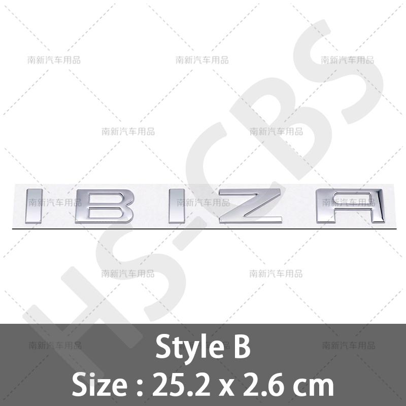 3D Metal Ibiza Emblem Car Rear Trunk Stickers Auto Body Decal Badge For Ibiza Letter Logo Decal Stickers Car Styling Accessories