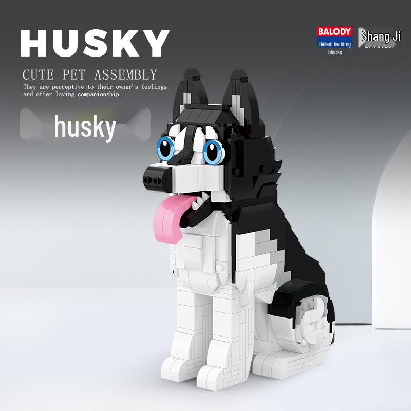 BeleDi Adorable Pet Building Blocks: Husky, Cat, Dog Educational Toy & Gift