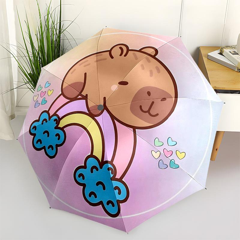

Capybara Themed Travel Umbrella-8 Ribs Automatic Opening and Closing, Portable Folding Design, Compact and Stylish Umbrella Suitable for Out