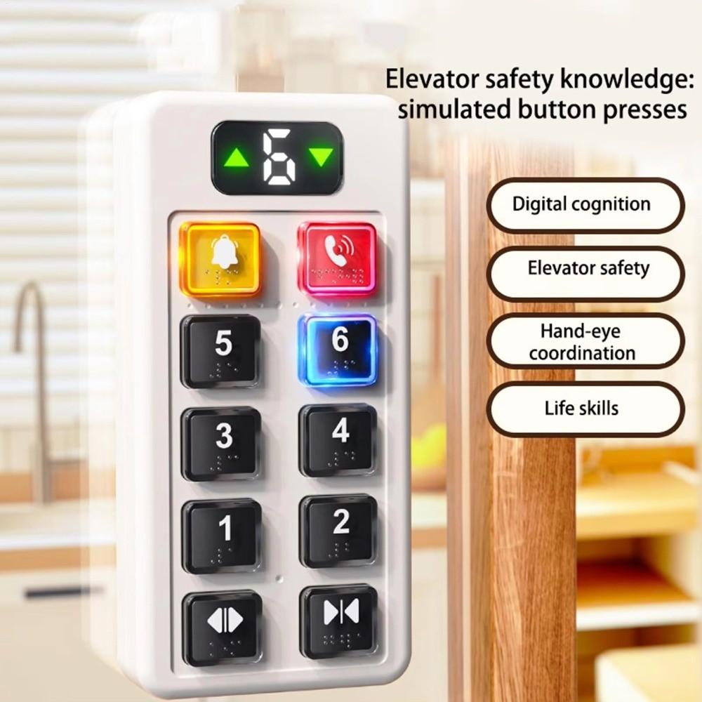 Educational Button Button Sensory Board with Light Sound Elevator Activity Panel Toy Indoor Play