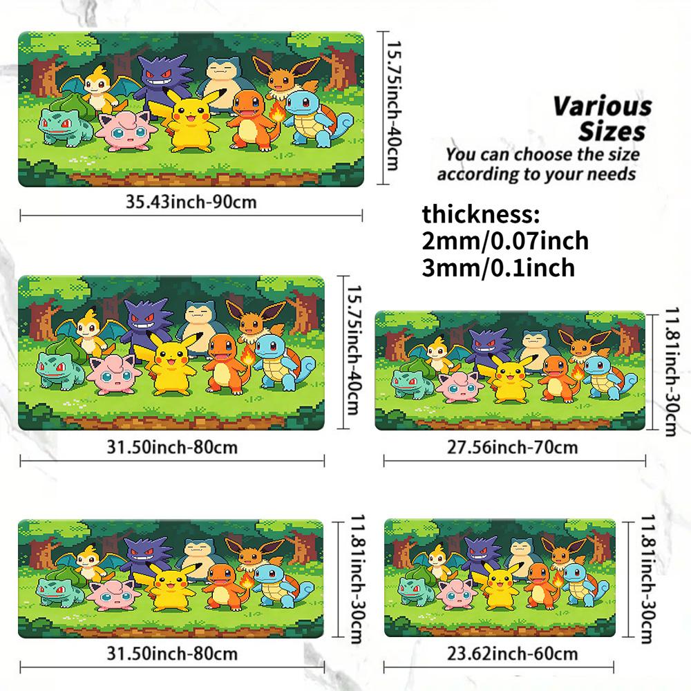 Pokemon Charizard Pikachu Forest Gaming Desk Mat NonSlip Washable Mouse Pad 30x80x0.2cm