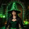 Classic Wizard Character Headwear Halloween Witch Hat, Reusable Oxford Cloth Pointed Stage Performance Costume Hat for Costume, Carnival, Masquerade,
