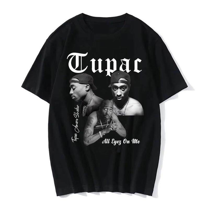 TUPAC Streetwear Harajuku T Shirts Women Harajuku Top Tees Female Tshirt Hip Hop Rapper Graphic Printed Casual Tshirt Clothes