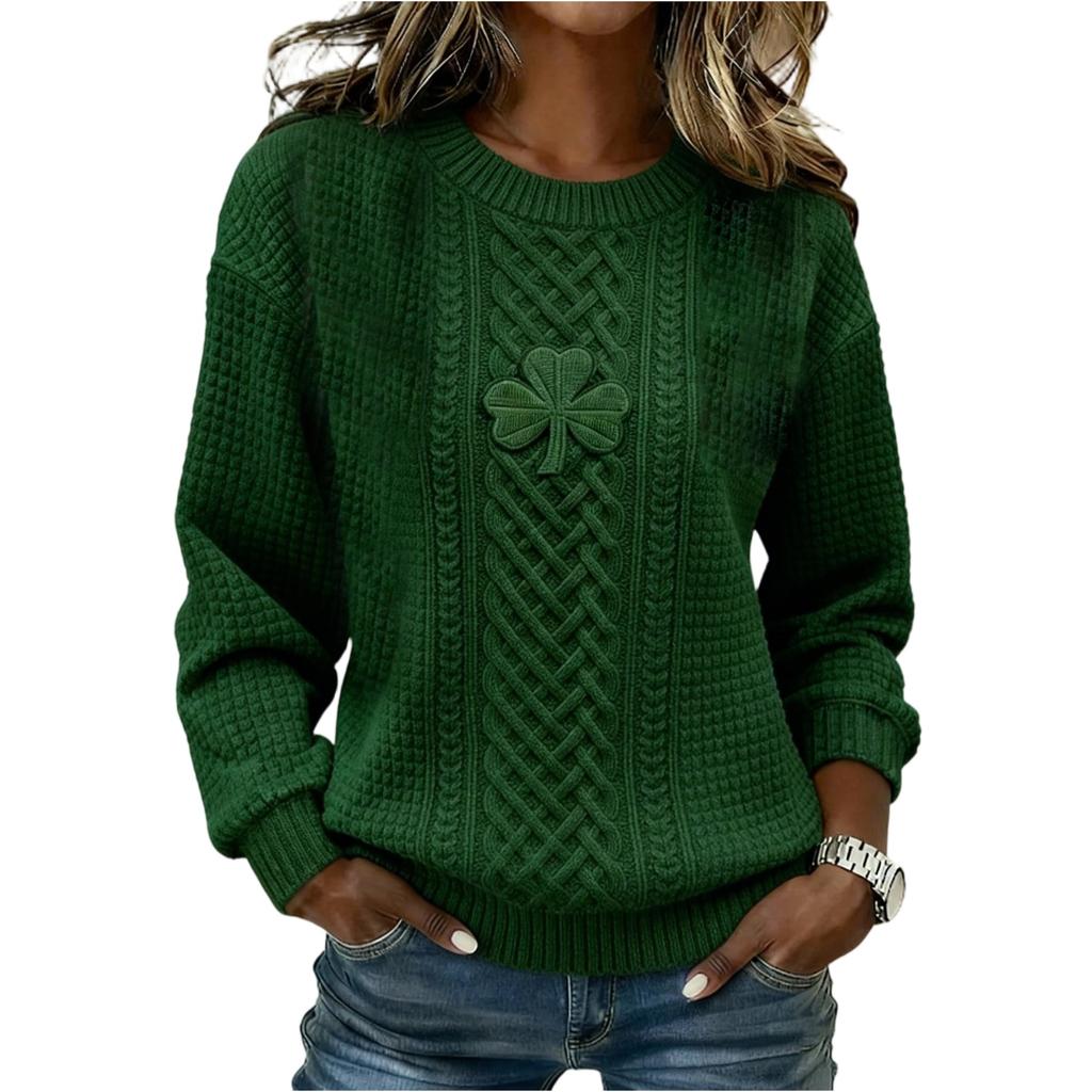 Damen Pullover mit Rundhalsausschnitt und langen Ärmeln