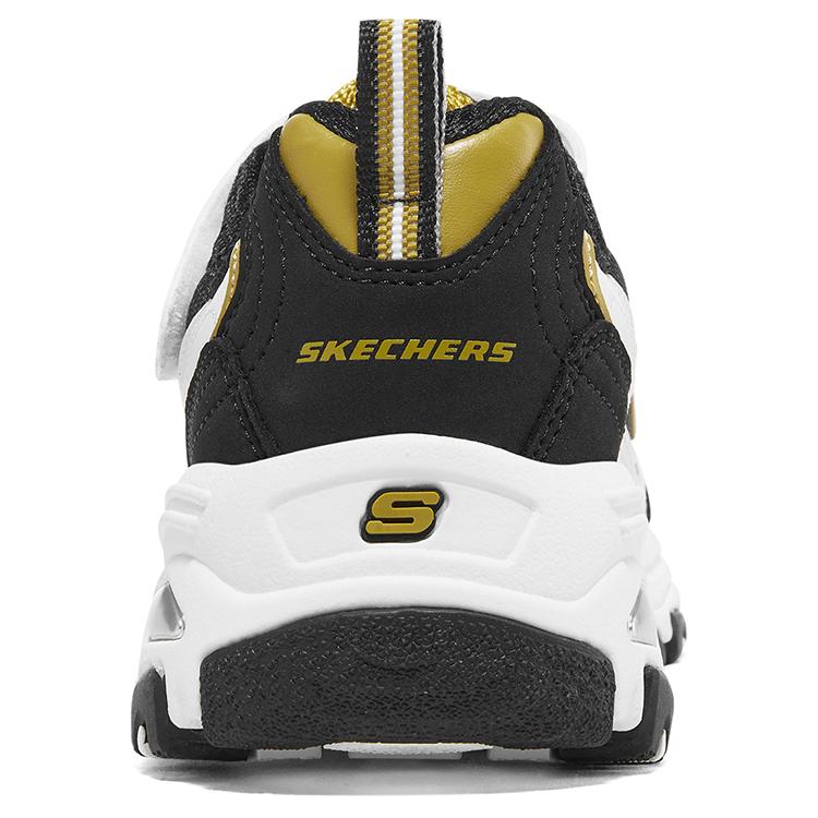 Skechers Versatile Casual Outdoor Comfortable Low-Top Dad Shoes Kids Sneakers White Black Gold 403825L-WBK