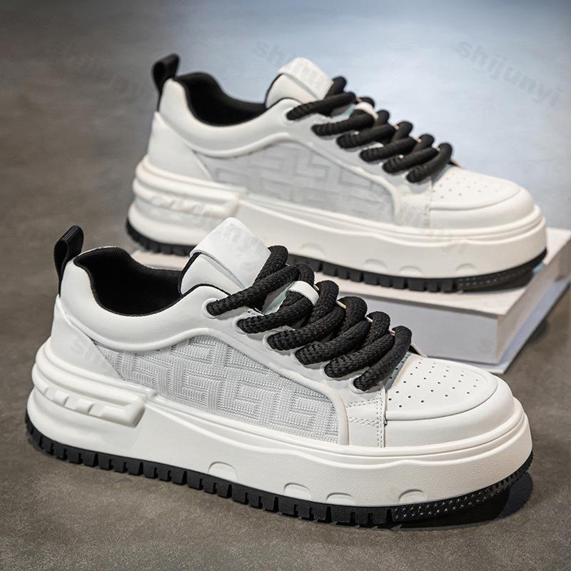 Fashion Men's Fashion Casual Shoes 2025 Spring New Mesh Breathable Comfortable Thick Sole Sports Shoes Versatile Low Top Chunky sneakers