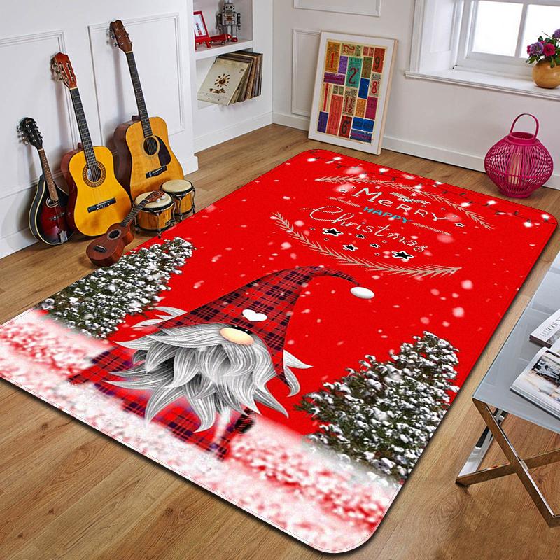 C-Christmas Dwarf Print Carpet Door Mat Living Room Bedroom Non-slip Carpet Home Decoration Floor Mat New Year Gift