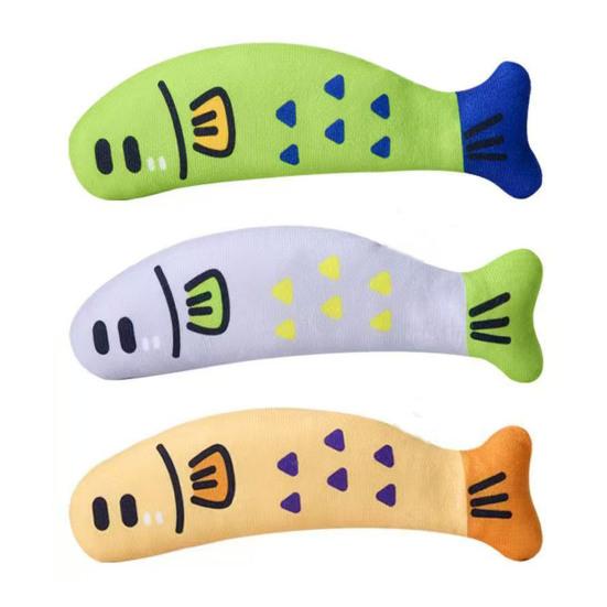 Plush Fish Cat Toy Natural Catnip Soft Self Play Exercise Toy Interactive Chew Kicker Kitten Toy for Indoor Cats