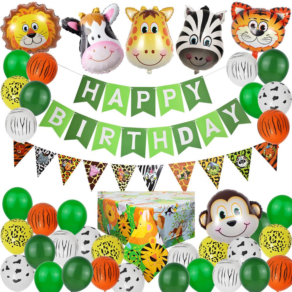 

Флаг Рыбий хвост Детская тема лесных животных Украшение на день рождения для мальчика Набор воздушных шаров Украшение для детской вечеринки по случаю дня рождения