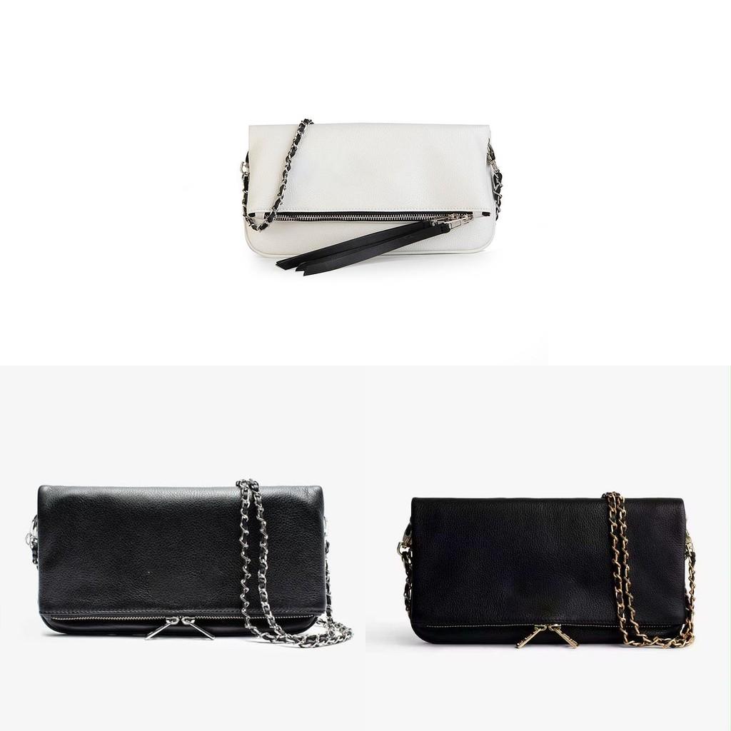 Solid Color Crossbody Bag With Chain And Foldable Design For Women