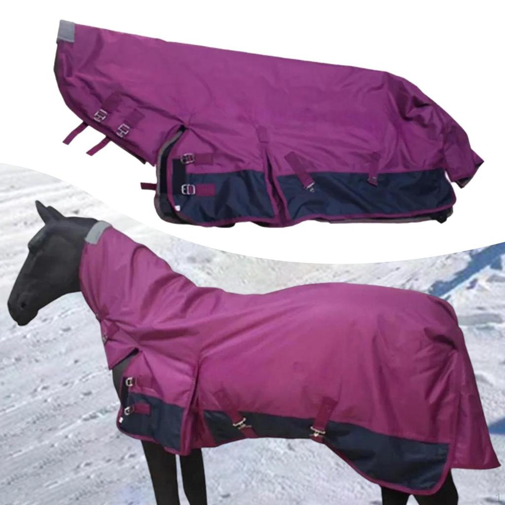 Horse Winter Turnout Blanket Sheet 600D Oxford Breathable Belly Wrap Waterproof Horsewear