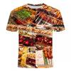 Food Barbecue Graphic T Shirt for Men Clothing Funny 3D