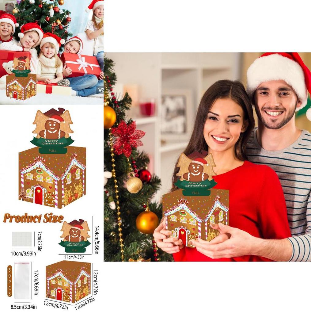 Christmas Gingerbread House Decor Gift Box For Holiday Parties And Festive Atmosphere