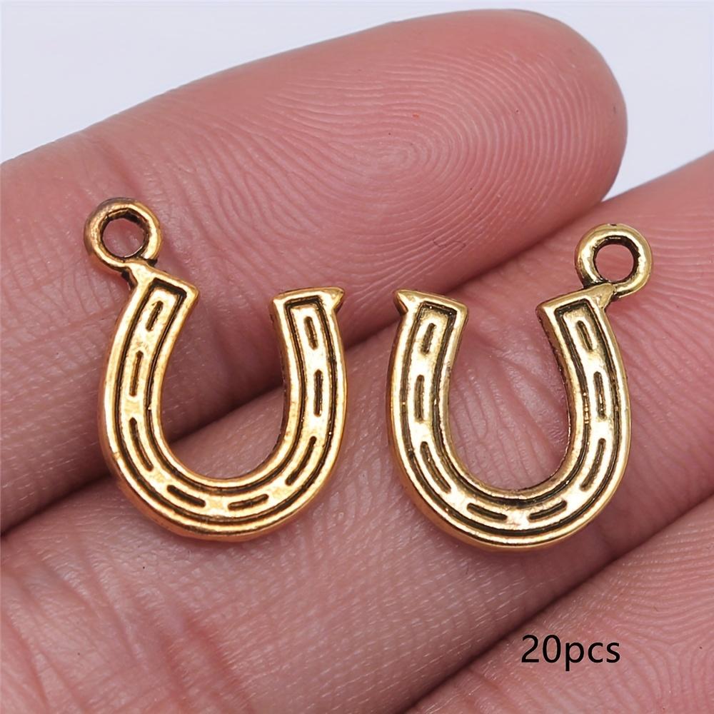 

20pcs new horse shoe charm pendant, suitable for DIY handmade bracelet, necklace, earring accessories, keychain accessories 18x1 20pcs золотой