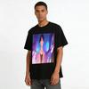 Korean Style Atmosphere Pink Shirt Handsome Guy Print T-shirt Street Trendy Anime Style Loose Casual Top For Men And Women Pure Cotton T-shirt