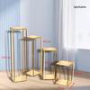 Geometric Square Frame Flower Stand for Weddings - Wrought Iron Artificial Flower Decor