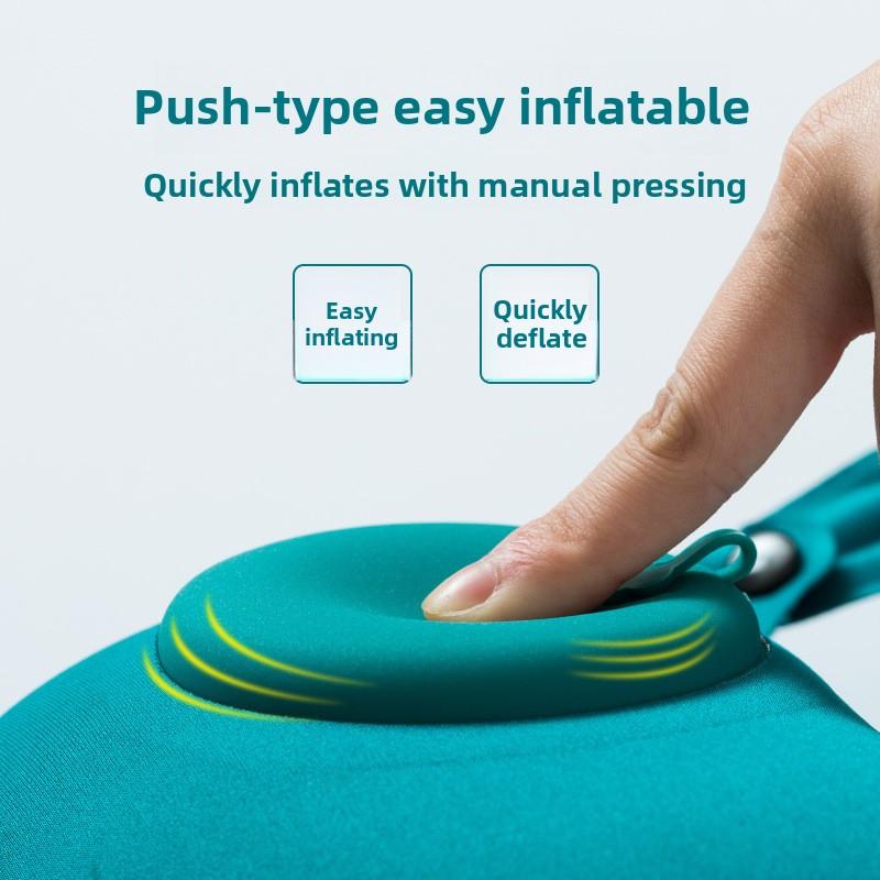 1PCS Pressurized Inflatable U-Shaped Neck Pillow for Travel Office  Outdoor Use - PVC Material Portable Cervical Support