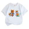 Kid-e-cats New Style Boys Girls Kids Clothing Tops 100%Cotton High Quality Sleeves Sports Fashion Streetwear Comic Round Neck Funny Tees Anime T-shirt